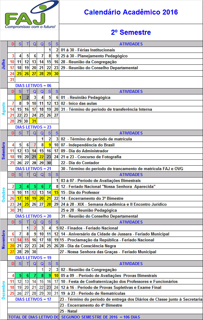 calendario 2016 2